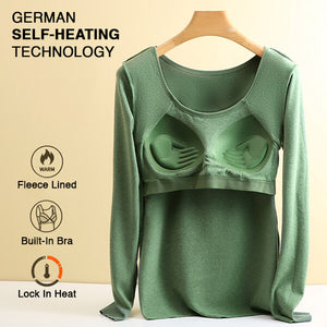 Long Sleeve Thermal Top with Built-in Bra
