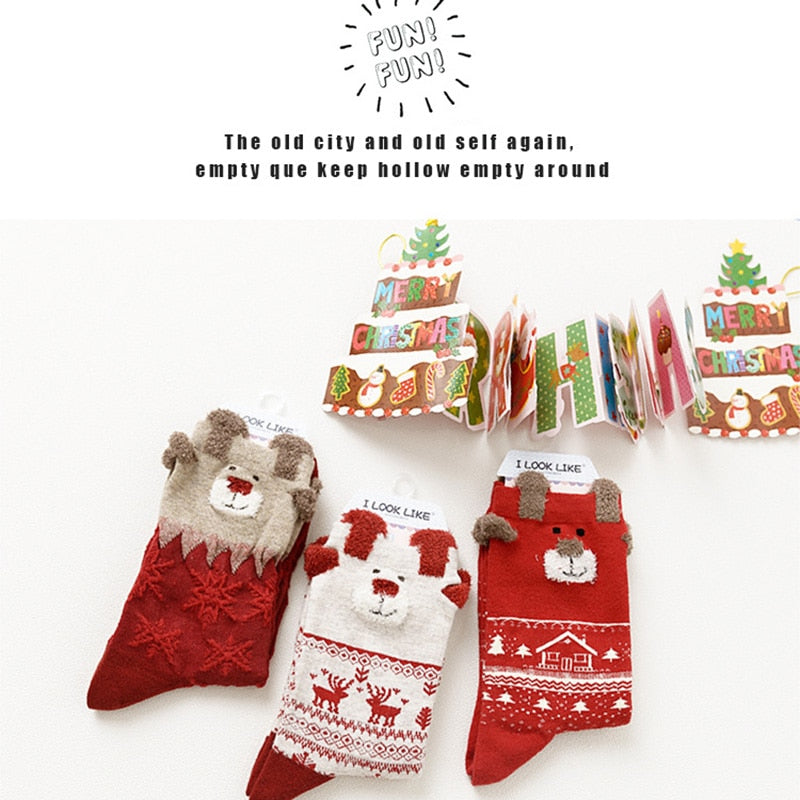 Christmas Santa Claus Reindeer Socks