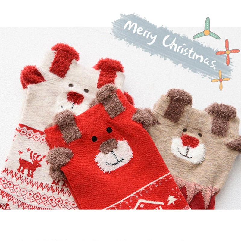 Christmas Santa Claus Reindeer Socks