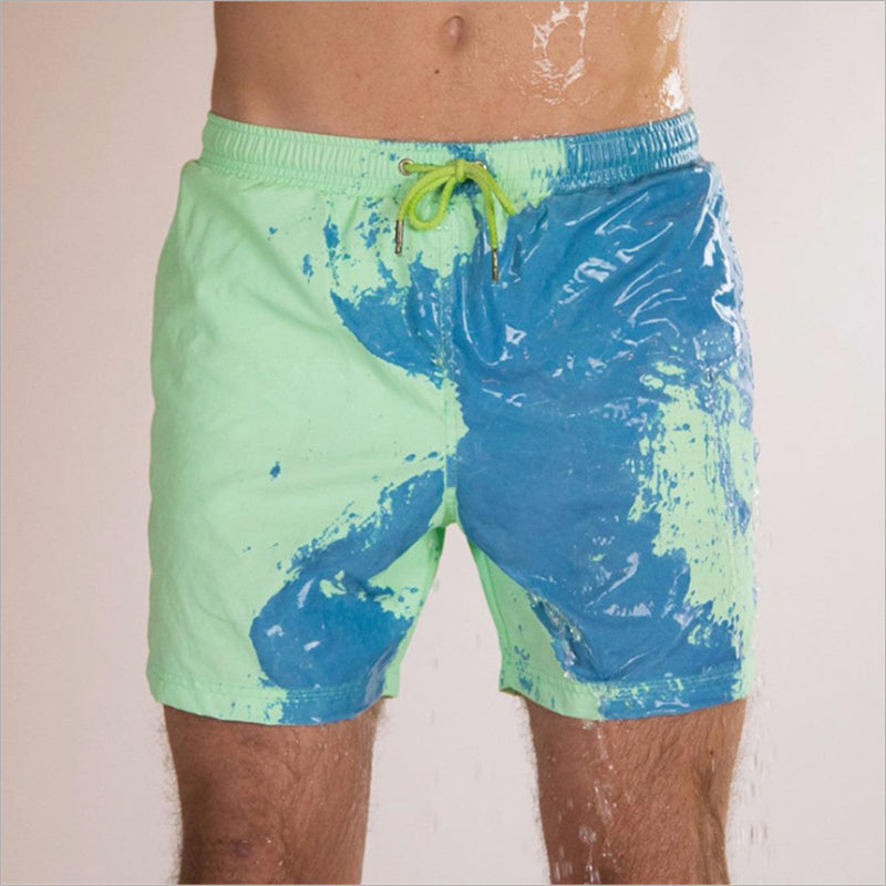 Temperature Sensitive Color Changing Beach Pants Swim Trunks