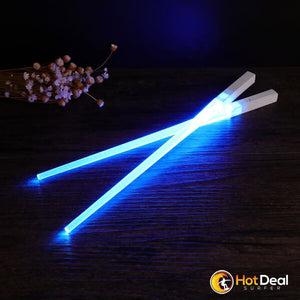 LED Lightsaber Ultrasaber Chopsticks Light Up Durable Lightweight Portable BPA Free and Food Safe Tableware Creative Dining Kitchen 